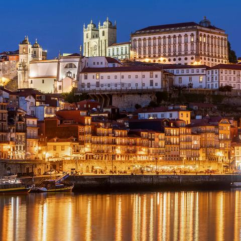 River Douro with view to the old town Ribeira with the cathedral Se of Porto 1000 Jigsaw Puzzle 3D Modell