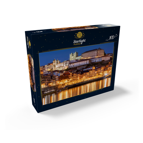 River Douro with view to the old town Ribeira with the cathedral Se of Porto 100 Jigsaw Puzzle box view1