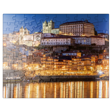 puzzleplate River Douro with view to the old town Ribeira with the cathedral Se of Porto 100 Jigsaw Puzzle