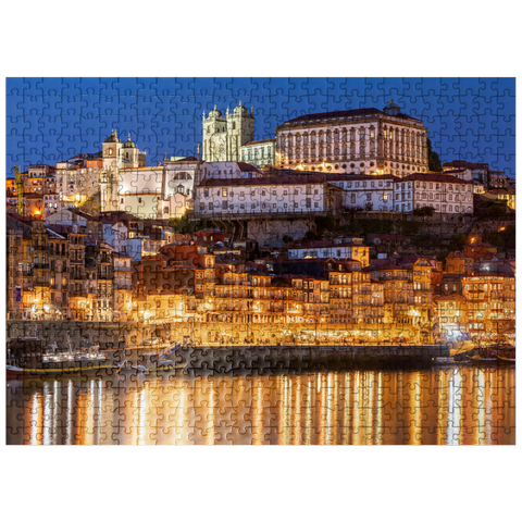 puzzleplate River Douro with view to the old town Ribeira with the cathedral Se of Porto 500 Jigsaw Puzzle