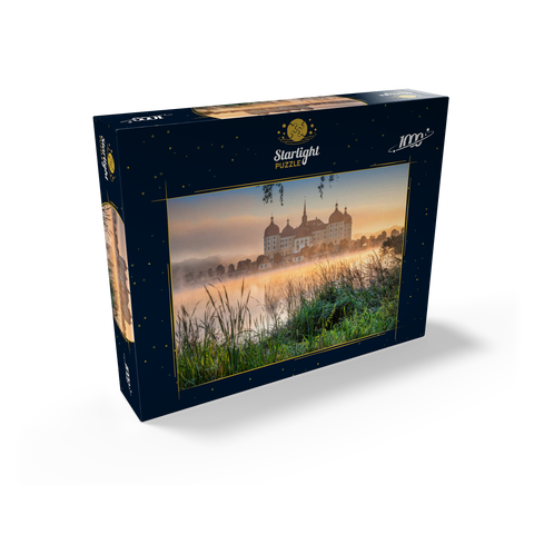 Morning mood at the castle pond with the baroque castle near Dresden 1000 Jigsaw Puzzle box view1