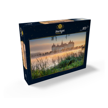 Morning mood at the castle pond with the baroque castle near Dresden 100 Jigsaw Puzzle box view1