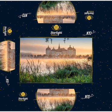 Morning mood at the castle pond with the baroque castle near Dresden 100 Jigsaw Puzzle box 3D Modell
