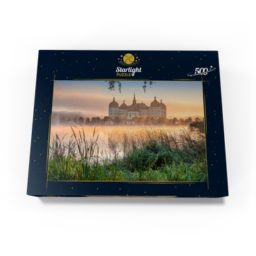 Morning mood at the castle pond with the baroque castle near Dresden 500 Jigsaw Puzzle box view1