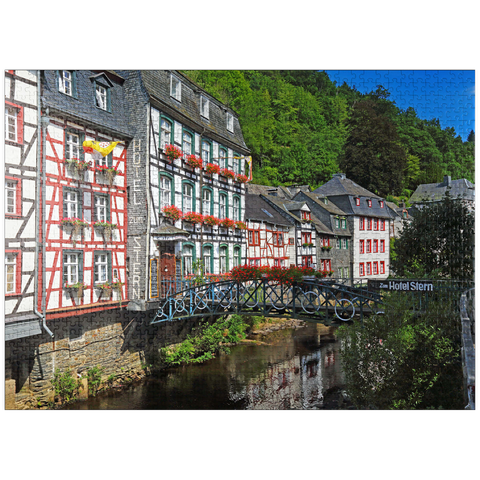 puzzleplate Half-timbered houses on the Rur, Monschau 1000 Jigsaw Puzzle