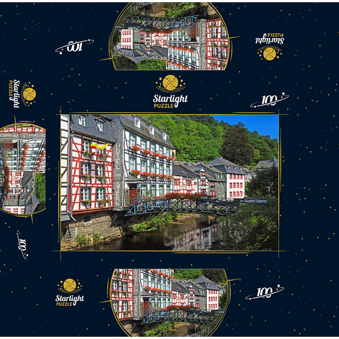 Half-timbered houses on the Rur, Monschau 100 Jigsaw Puzzle box 3D Modell