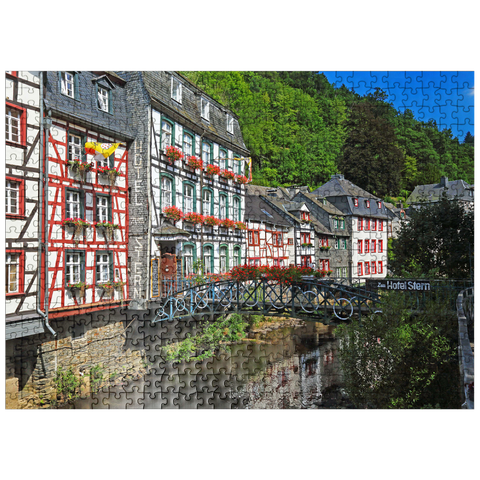 puzzleplate Half-timbered houses on the Rur, Monschau 500 Jigsaw Puzzle