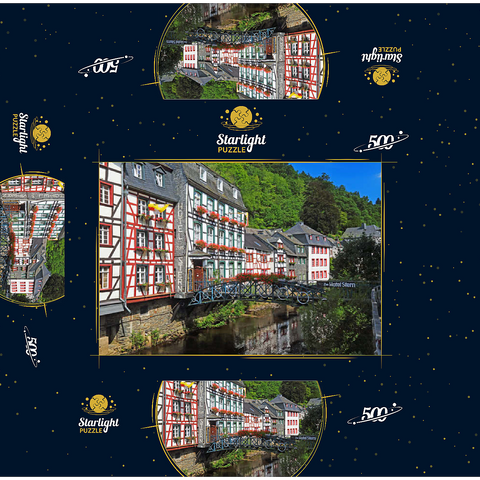 Half-timbered houses on the Rur, Monschau 500 Jigsaw Puzzle box 3D Modell
