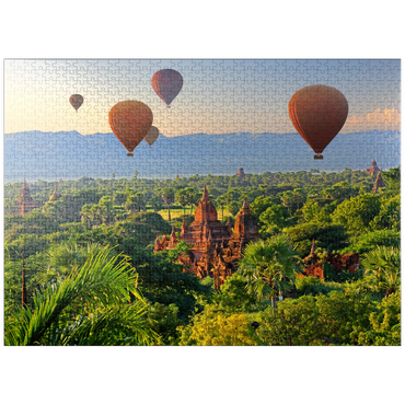 puzzleplate Hot air balloons over the plain of the pagodas, Myanmar (Burma) 1000 Jigsaw Puzzle
