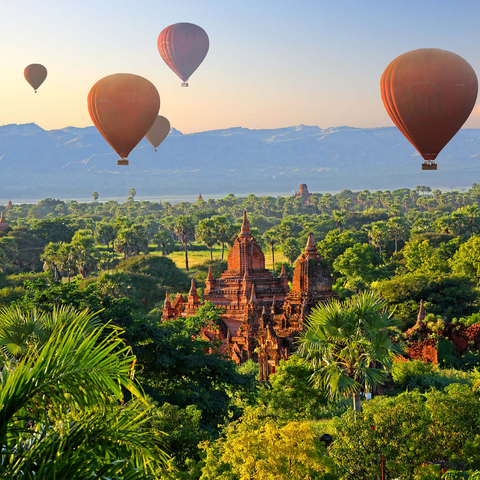 Hot air balloons over the plain of the pagodas, Myanmar (Burma) 1000 Jigsaw Puzzle 3D Modell