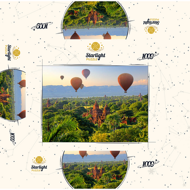 Hot air balloons over the plain of the pagodas, Myanmar (Burma) 1000 Jigsaw Puzzle box 3D Modell