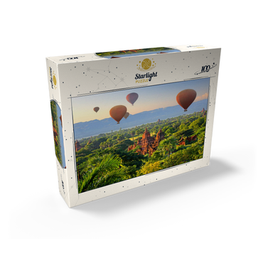 Hot air balloons over the plain of the pagodas, Myanmar (Burma) 100 Jigsaw Puzzle box view1