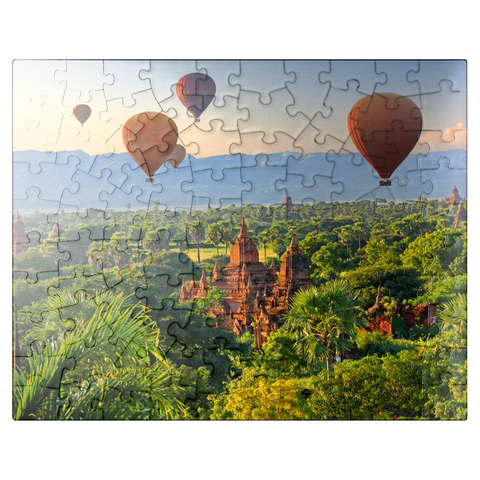 puzzleplate Hot air balloons over the plain of the pagodas, Myanmar (Burma) 100 Jigsaw Puzzle