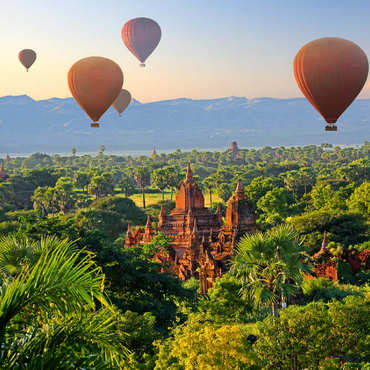 Hot air balloons over the plain of the pagodas, Myanmar (Burma) 100 Jigsaw Puzzle 3D Modell