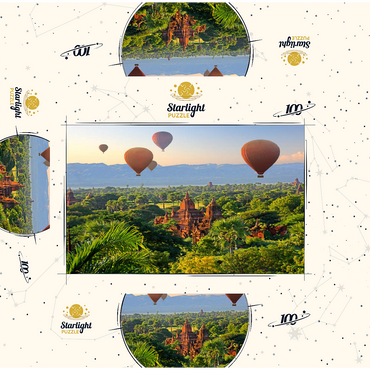 Hot air balloons over the plain of the pagodas, Myanmar (Burma) 100 Jigsaw Puzzle box 3D Modell