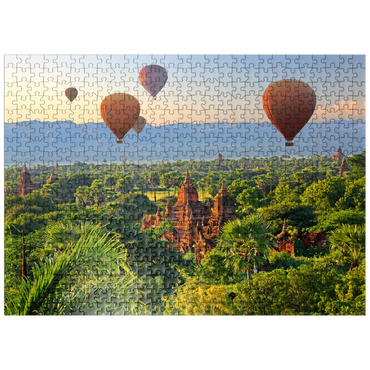 puzzleplate Hot air balloons over the plain of the pagodas, Myanmar (Burma) 500 Jigsaw Puzzle