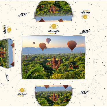 Hot air balloons over the plain of the pagodas, Myanmar (Burma) 500 Jigsaw Puzzle box 3D Modell