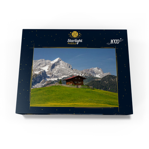At the Eckbauer (1236m) against Alpspitze (2628m) and Zugspitze (2962m), Garmisch-Partenkirchen 1000 Jigsaw Puzzle box view1