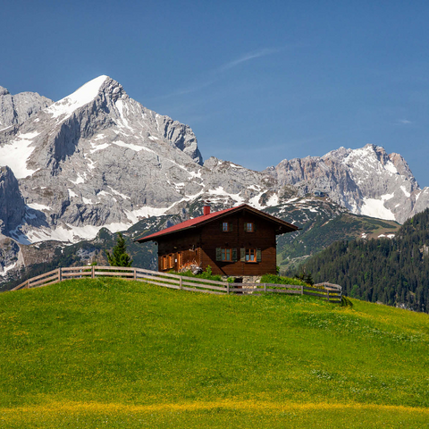 At the Eckbauer (1236m) against Alpspitze (2628m) and Zugspitze (2962m), Garmisch-Partenkirchen 1000 Jigsaw Puzzle 3D Modell