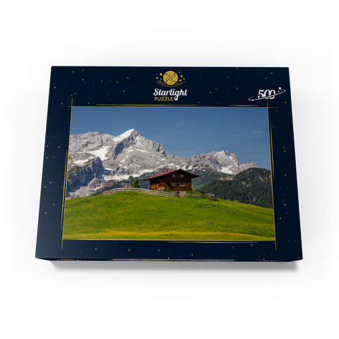 At the Eckbauer (1236m) against Alpspitze (2628m) and Zugspitze (2962m), Garmisch-Partenkirchen 500 Jigsaw Puzzle box view1
