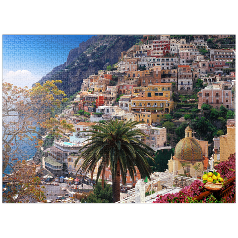 puzzleplate View of Positano beach and town, Sorrento peninsula, Italy 1000 Jigsaw Puzzle
