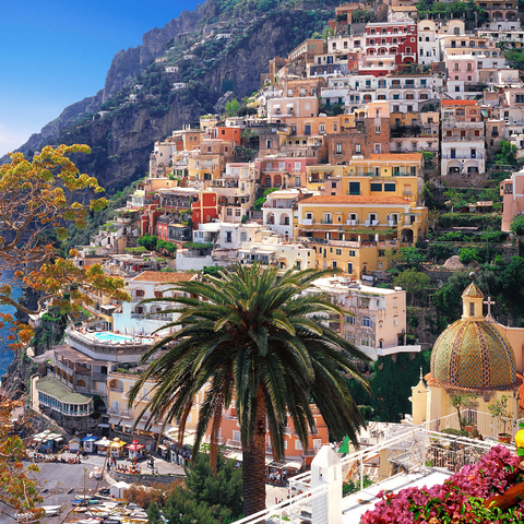 View of Positano beach and town, Sorrento peninsula, Italy 1000 Jigsaw Puzzle 3D Modell