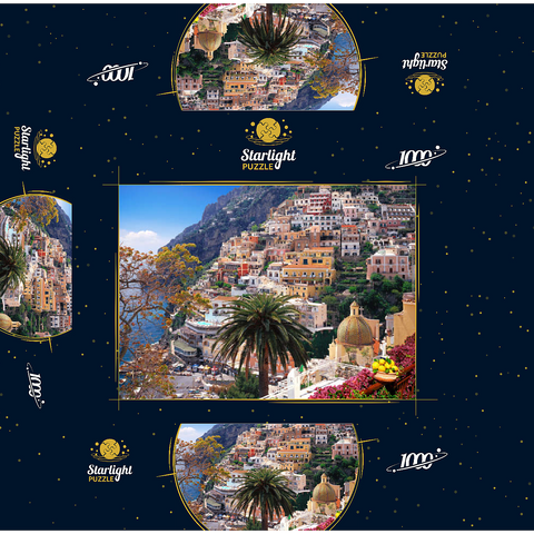 View of Positano beach and town, Sorrento peninsula, Italy 1000 Jigsaw Puzzle box 3D Modell