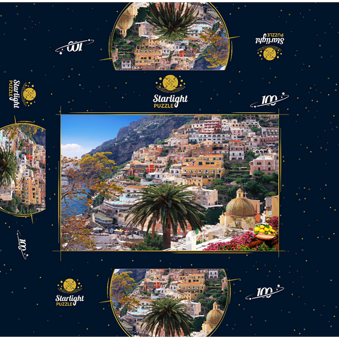 View of Positano beach and town, Sorrento peninsula, Italy 100 Jigsaw Puzzle box 3D Modell
