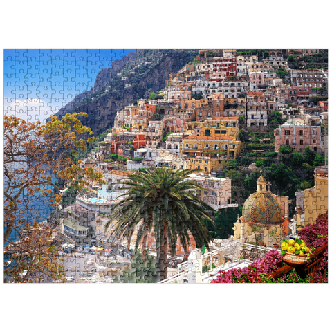 puzzleplate View of Positano beach and town, Sorrento peninsula, Italy 500 Jigsaw Puzzle