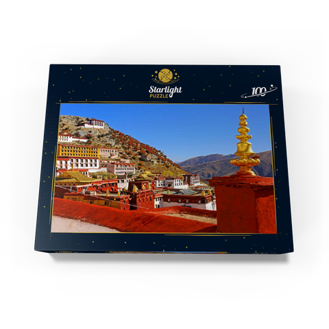 View to Ganden Monastery at Drog Riboche Mountain near Tagtse Dzong 100 Jigsaw Puzzle box view1