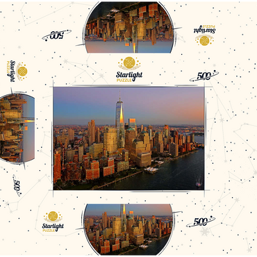 View to One World Trade Center, Manhattan, USA 500 Jigsaw Puzzle box 3D Modell