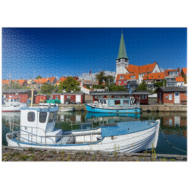 puzzleplate Fishing harbor with St. Nicholas Church 1000 Jigsaw Puzzle