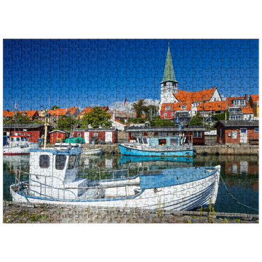 puzzleplate Fishing harbor with St. Nicholas Church 500 Jigsaw Puzzle