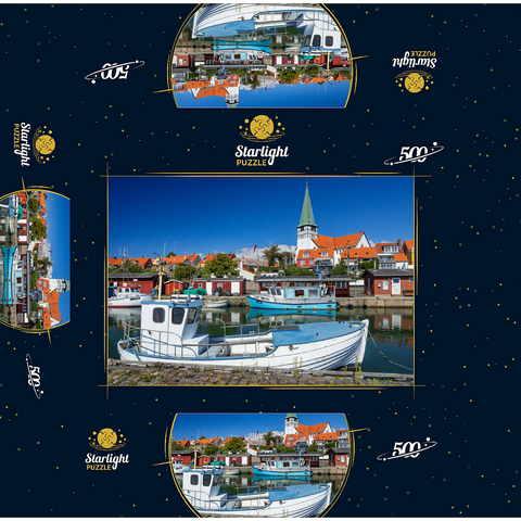 Fishing harbor with St. Nicholas Church 500 Jigsaw Puzzle box 3D Modell