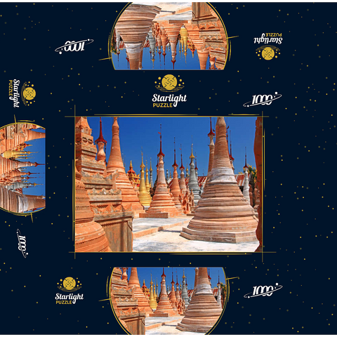 Pagoda forest of stupas of Shwe Indein Pagoda near Indein village on Inle Lake, Shan State, Myanmar (Burma) 1000 Jigsaw Puzzle box 3D Modell