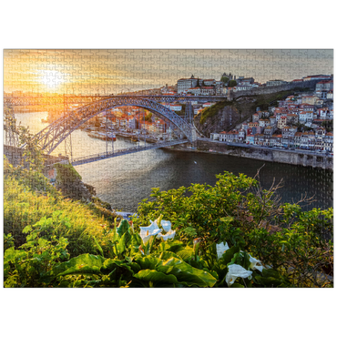 puzzleplate View over the river Douro to the old town Ribeira of Porto 1000 Jigsaw Puzzle