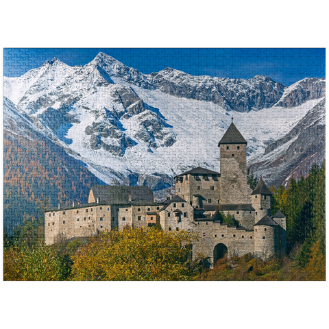 puzzleplate Castle Taufers in Sand in Taufers against Schwarzenstein (3369m) 1000 Jigsaw Puzzle