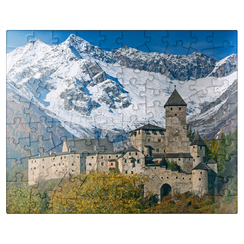 puzzleplate Castle Taufers in Sand in Taufers against Schwarzenstein (3369m) 100 Jigsaw Puzzle