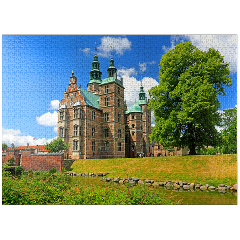 puzzleplate Rosenborg Castle in the Royal Garden, Copenhagen, Zealand, Denmark 1000 Jigsaw Puzzle