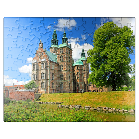 puzzleplate Rosenborg Castle in the Royal Garden, Copenhagen, Zealand, Denmark 100 Jigsaw Puzzle