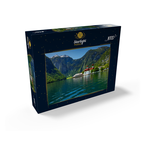 View over the lake to St. Bartholomä 1000 Jigsaw Puzzle box view1