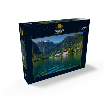 View over the lake to St. Bartholomä 500 Jigsaw Puzzle box view1