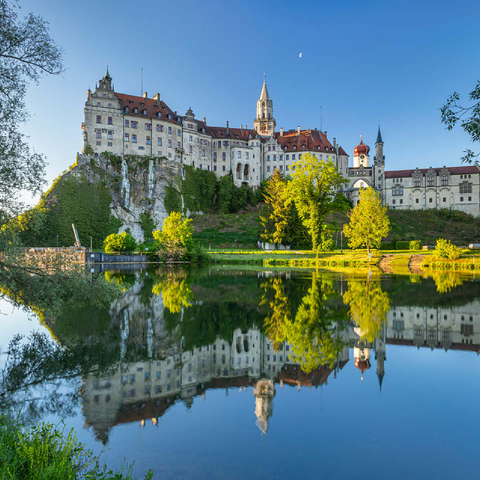 Early morning at Sigmaringen Castle on the Danube River 100 Jigsaw Puzzle 3D Modell
