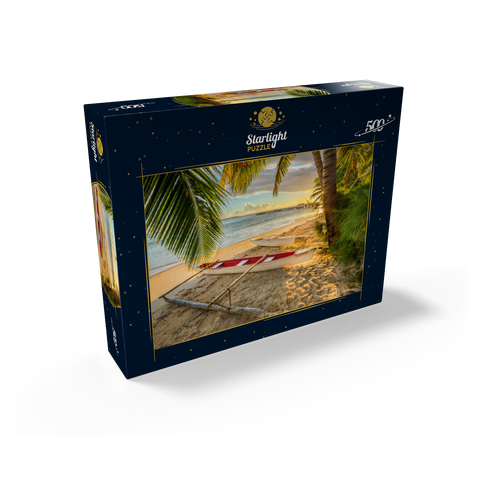 Palm beach at Hotel Les Tipaniers at Hauru Point, Moorea Island 500 Jigsaw Puzzle box view1