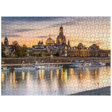 puzzleplate Brühl Terrace on the Elbe with the Church of Our Lady and the Academy of Fine Arts at sunset 500 Jigsaw Puzzle