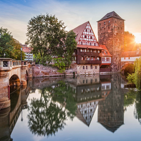 Weinstadel and water tower at the Henkersteg on the Pegnitz, Nuremberg, Middle Franconia, Bavaria, Germany 1000 Jigsaw Puzzle 3D Modell