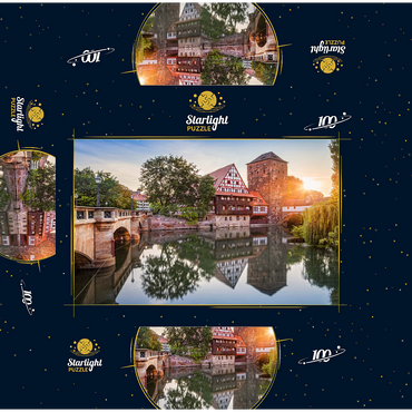 Weinstadel and water tower at the Henkersteg on the Pegnitz, Nuremberg, Middle Franconia, Bavaria, Germany 100 Jigsaw Puzzle box 3D Modell