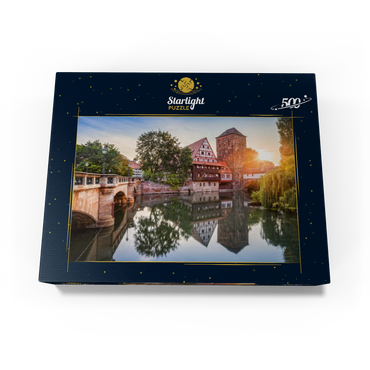 Weinstadel and water tower at the Henkersteg on the Pegnitz, Nuremberg, Middle Franconia, Bavaria, Germany 500 Jigsaw Puzzle box view1