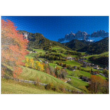 puzzleplate St. Magdalena with view to the Geisler group, South Tyrol 1000 Jigsaw Puzzle
