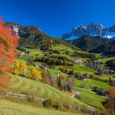 St. Magdalena with view to the Geisler group, South Tyrol 1000 Jigsaw Puzzle 3D Modell